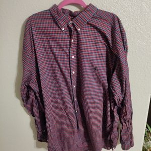 Ralph lauren button up red stripped 3xlt